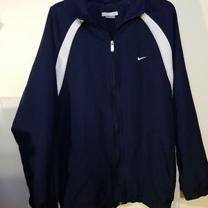Nike XL Navy and white light lined zip up jacket